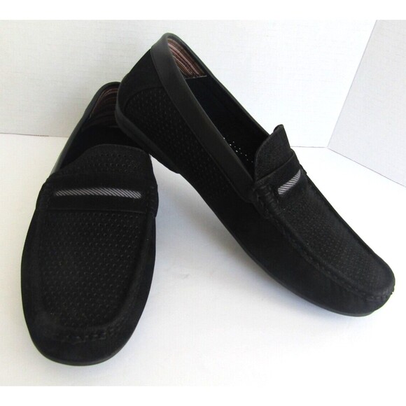 Stacy Adams Corby Loafers Black Moc Toe Saddle Slip On Shoes NWOB Mens Size 9.5 - Picture 5 of 10